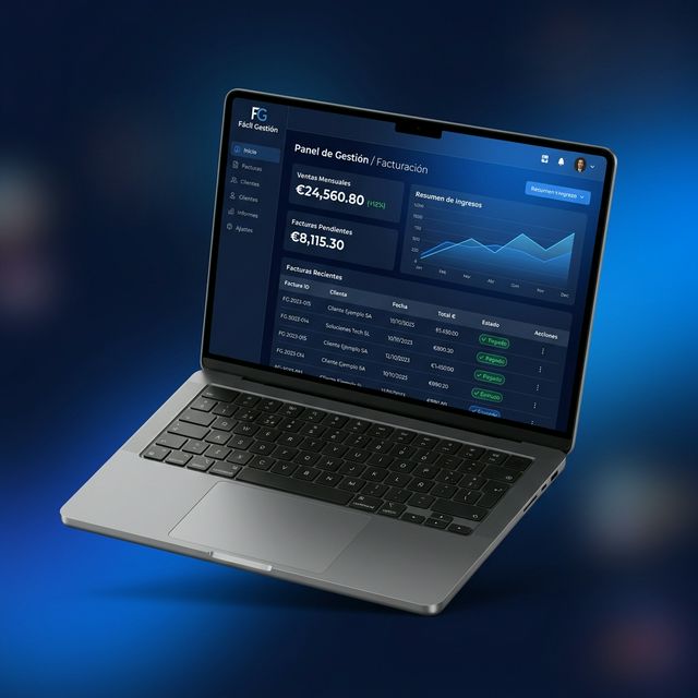 Panel de control de Fácil Gestión — software de facturación